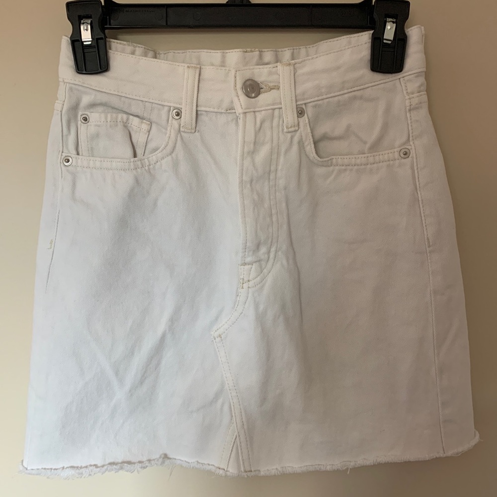 H&M White Denim Skirt